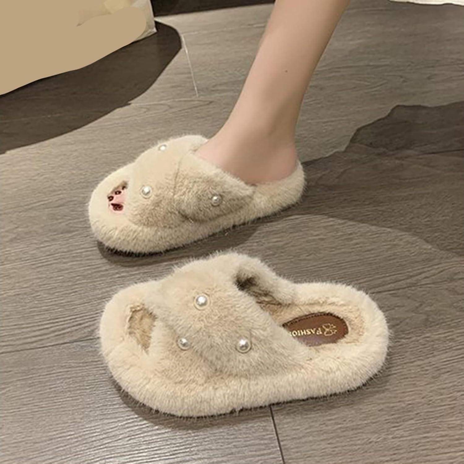 Amazon | [IJGE] ファーサンダル レディース 22.5cm フェイク